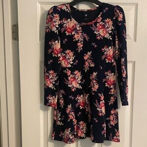 Floral Long Sleeve Kids Dress